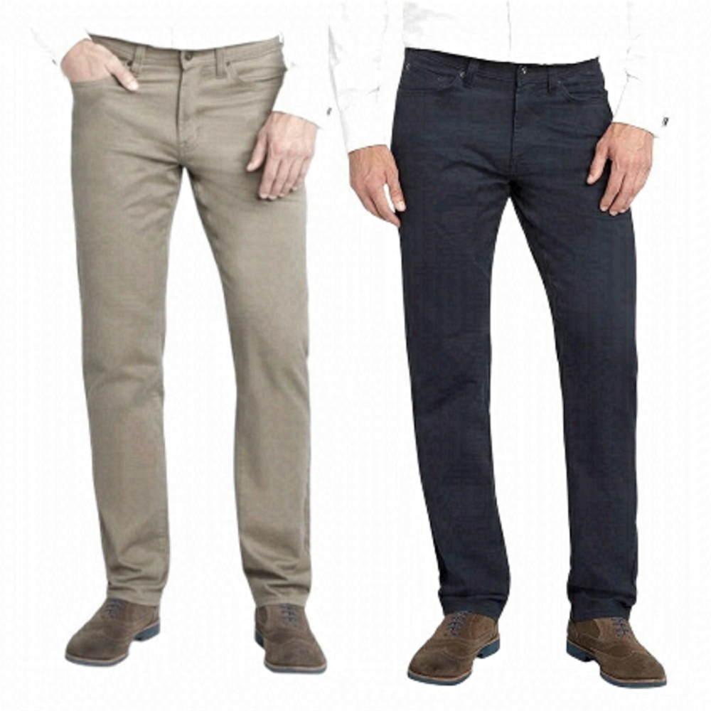 Kirkland Signature men's 5-pocket brushed cotton twill pant, bundle of 2 mens 32